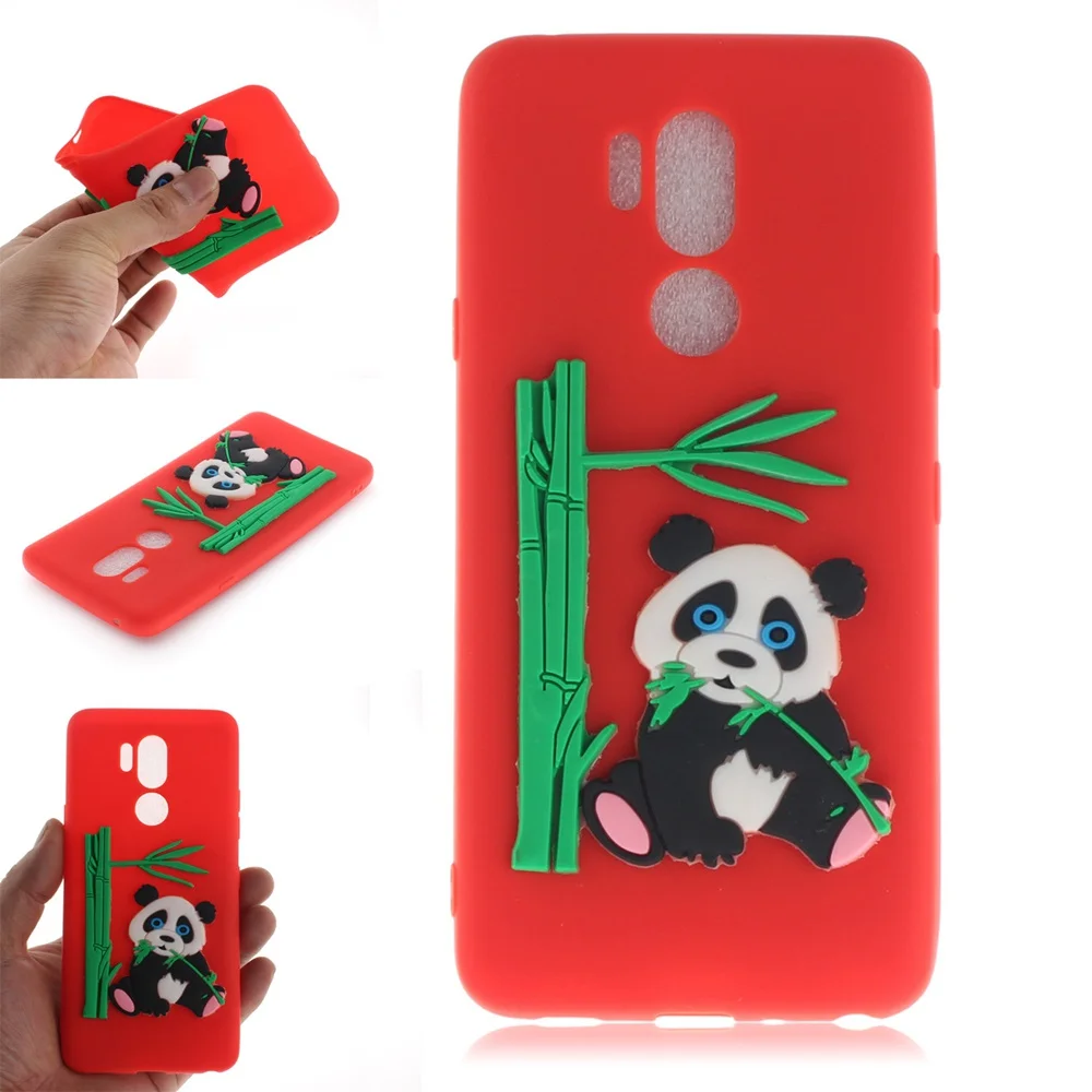 for LG G7 Silicone Case Cover Fundas G 7 3D Cartoon Panda Bamboo Phone Cases Bag Silicon Cute Soft |