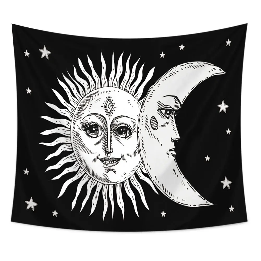 Enipate Sun Moon Face гобелен креативный Богемный Хиппи гобелены тканые Декоративные