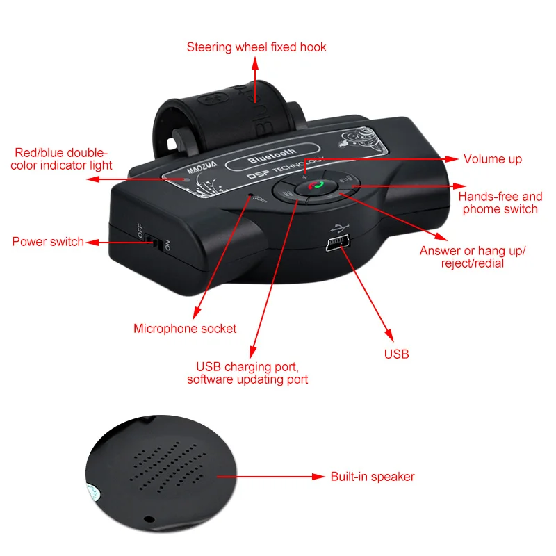 Handsfree Bluetooth автомобильные комплекты рулевое колесо Авто приемник для громкой