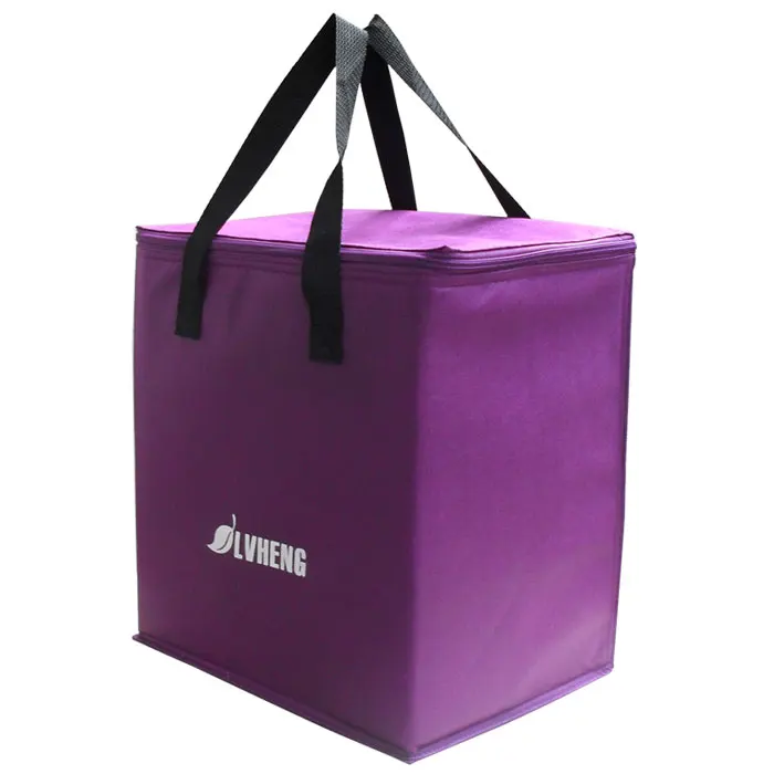 Пурпурная легкая Нетканая охлаждающая сумка в использовании Термосумка для еды 9