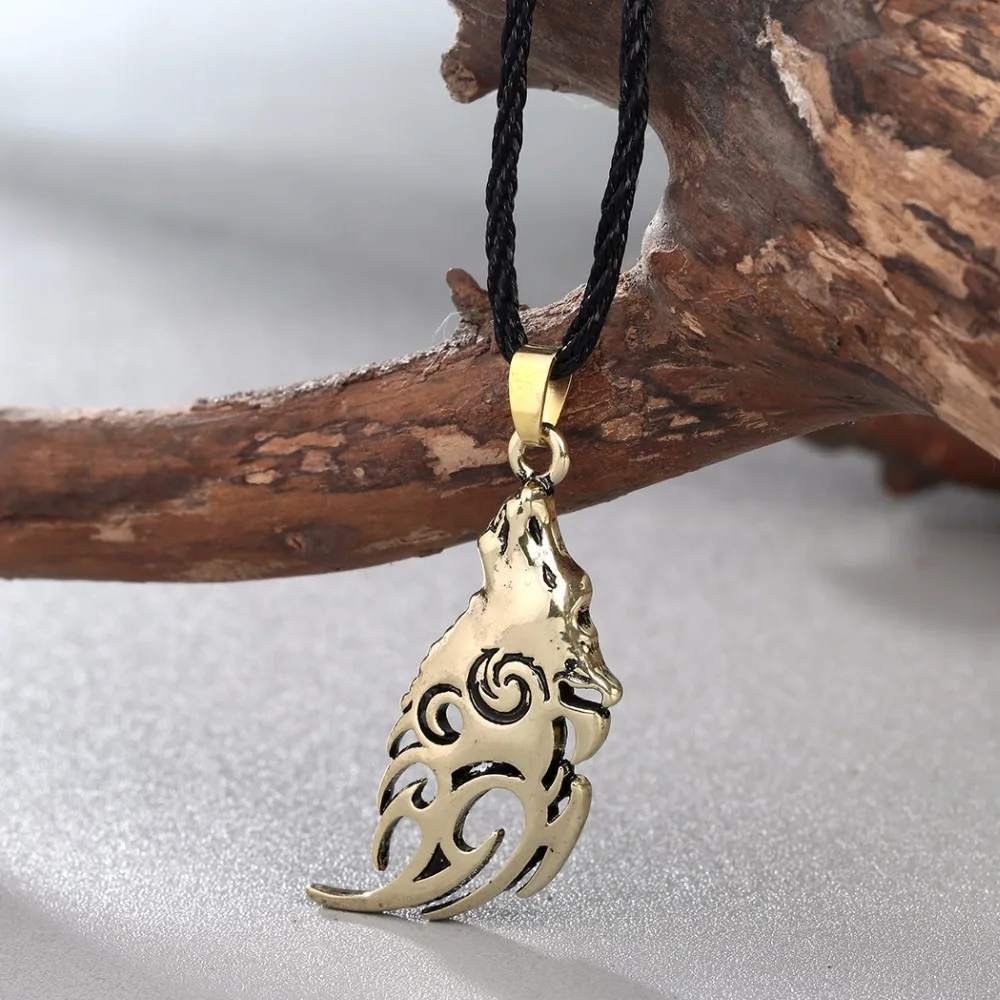 Kinitial Ретро амулет викингов кулон ожерелье Норс животное голова волка