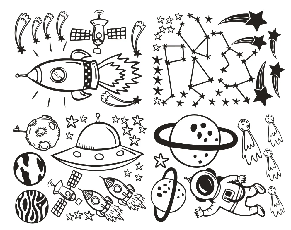Sticker for Baby Room Astronomy Tool Outer Space Nursery Bedroom Wall Decal LX326 | Дом и сад