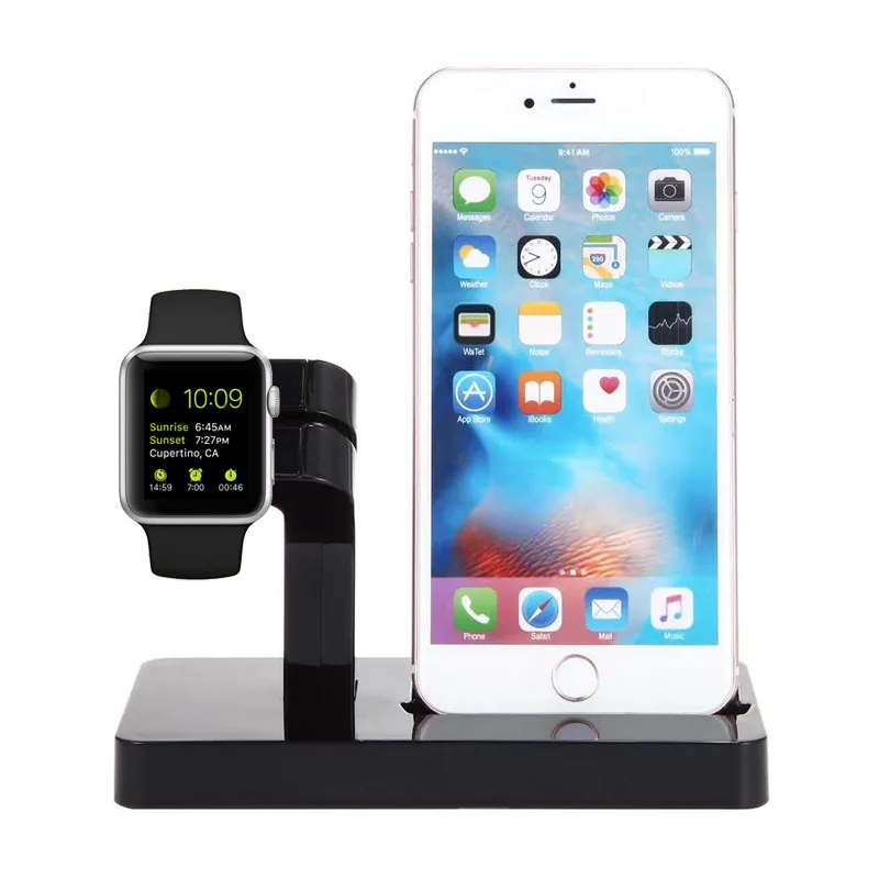 2 в 1 зарядная док станция для iPhone X 7 8 plus 6 6s Plus Подставка держатель Apple Watch зарядный