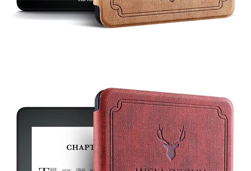 Магнитный чехол из искусственной кожи с принтом оленя для Amazon New Kindle 8-го поколения версия 6," Электронная книга мягкий чехол на заднюю панель+ пленка+ стилус