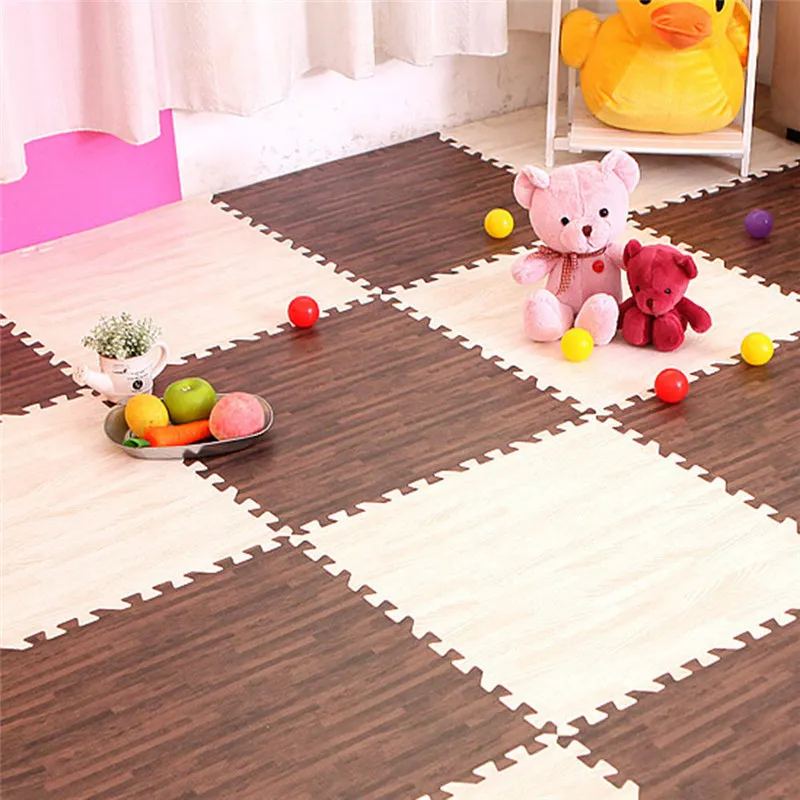 60*60 см детский игровой коврик из пеноматериала, имитация деревянного пазла, пол для ползания, мягкий водонепроницаемый ударный детский игровой коврик