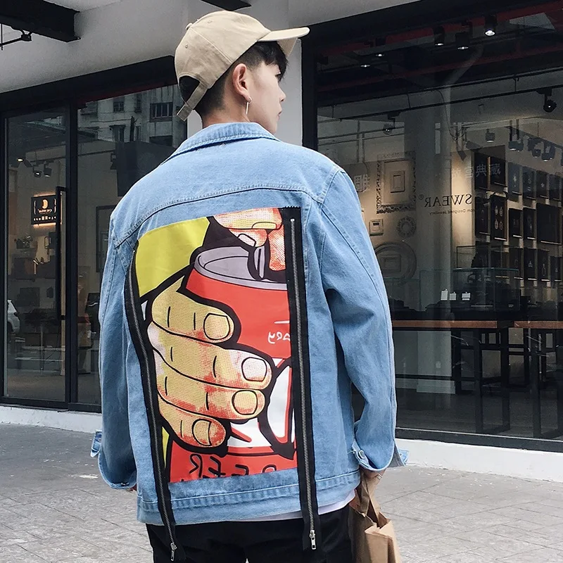 Мужская джинсовая куртка облегающая высокого качества|Мужские куртки| |