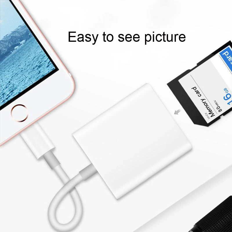 OTG Card Reader for Lightning to SD Smart Camera Readers Adapter iPhone XR XS X 8 7 iPad Apple iOS9.2 10 11 12Memory | Компьютеры и