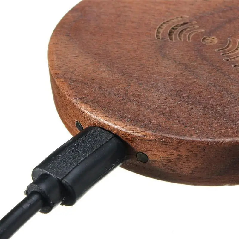 Горячая продажа Беспроводная зарядка деревянная пластина Qi Беспроводное