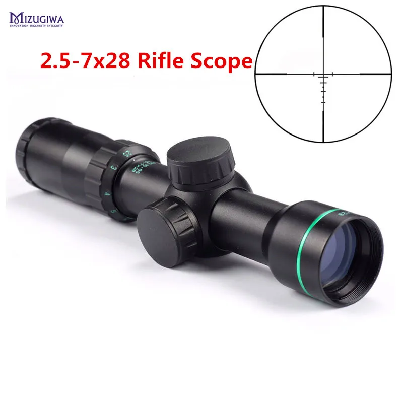 Тактический Оптический прицел MIZUGIWA 2 5-7x28 для пневматической винтовки охотничий