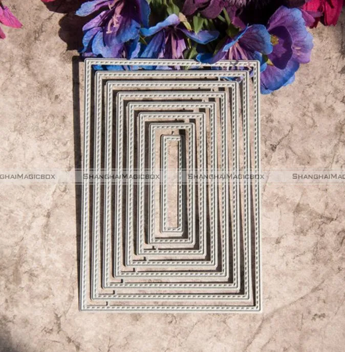 8 шт./компл. прямоугольник квадратной оправе Штанцевые формы Трафареты для DIY