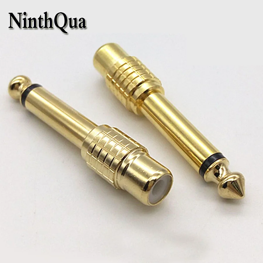 NinthQua 1 шт. 6 35 мм/6 5 мм 2 полюсный моно штекер к гнездовой разъему RCA 1/4 &quotЗвуковой