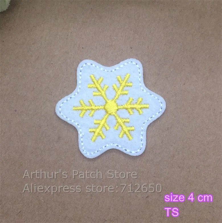 New arrival 10 pcs 6 colors of snow flake flowers Embroidered patches iron on cartoon Motif Applique embroidery accessory | Дом и сад