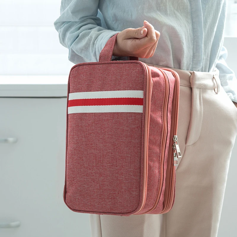 HMUNII женская косметичка двойной водонепроницаемый дорожный Органайзер для