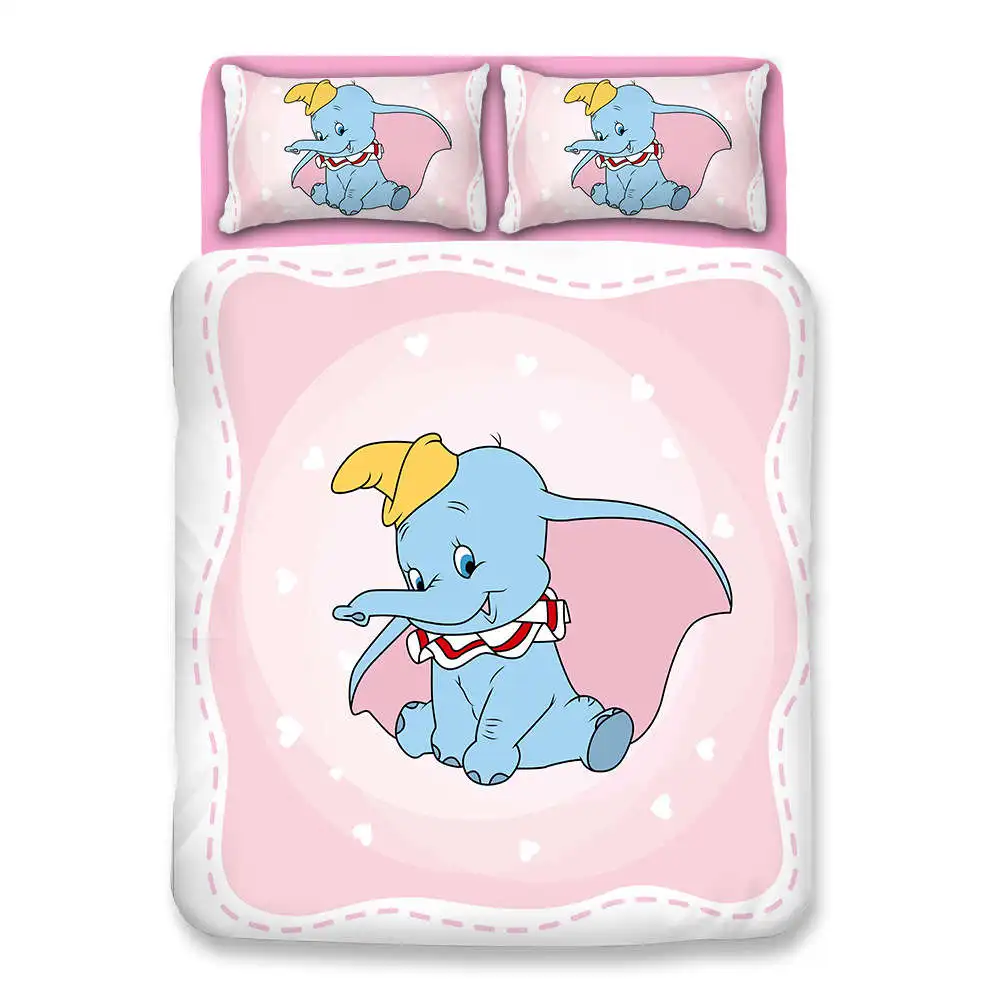 Disney мультфильм Dumbo постельные принадлежности комплекты для мальчиков/девочек Детская односпальная средняя двуспальная большая двуспальная Пододеяльник Набор наволочек двуспальное одеяло покрывало