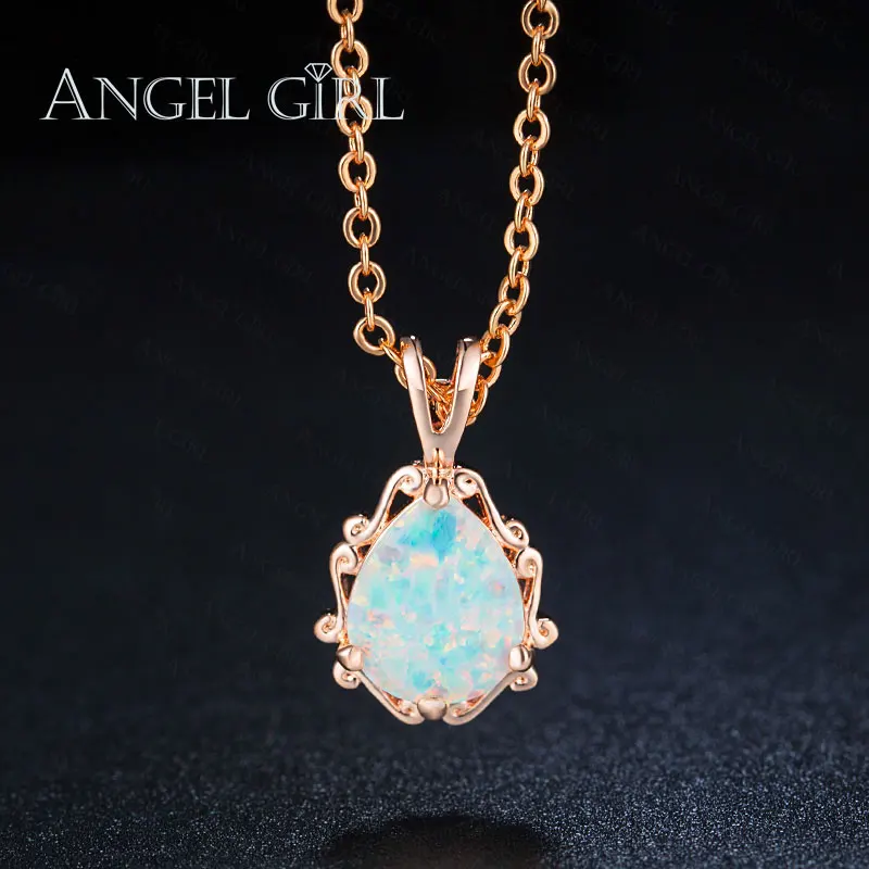 Белый Макси Цепочки и ожерелья Для женщин Опал розового золота Цвет длинные