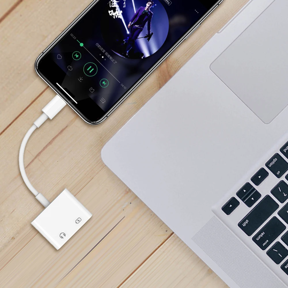 Ahowie 3 5 мм адаптер для наушников Iphone 8 8Plu 7 Plus X XR 6 S XS MAX Splitter 2 в 1 Aux разъем Adaptateur