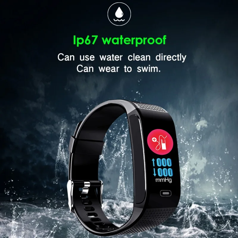 

Waterproof Fitness Track 0.96 Inch IPS Color Screen Smart Watch Health Activity Monitor Bracelet Band