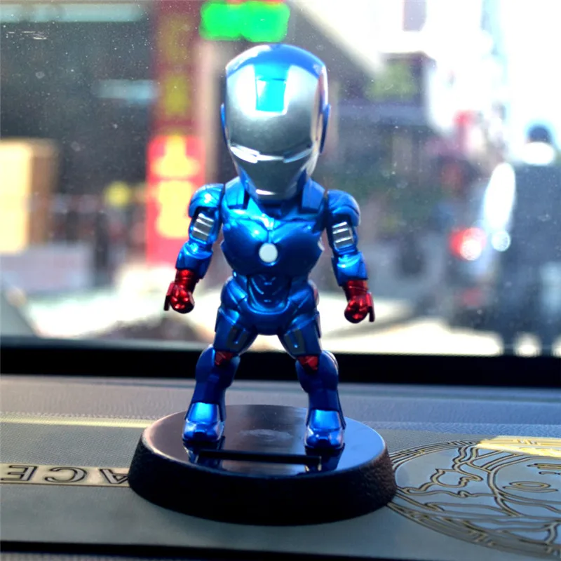 Popigist Marvel Мстители 5-дюймовый Железный человек солнечные bobble головка действие Релаксация игрушки для автомобиля Офис. ограниченная серия