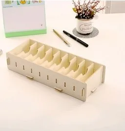 white DIY креативный бамбуковый деревянный бизнес-держатель для карт, Канцелярский держатель для заметок, коробка для хранения - Цвет: white