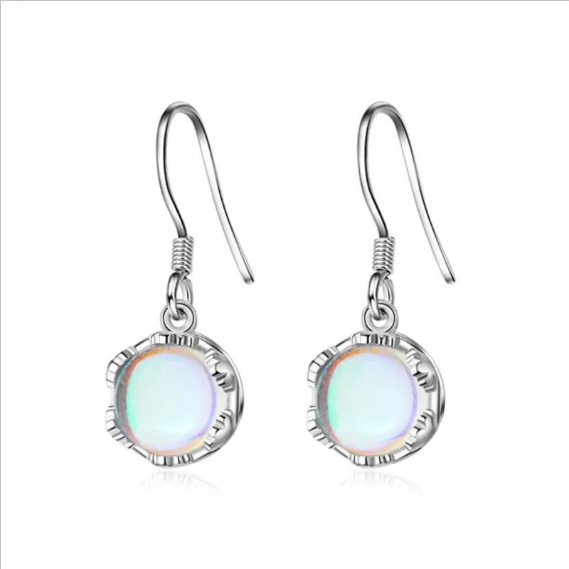 TJP New Fashion Girl Color stone Drop Earrings For Women Jewelry Charm Silver Plated Party Accessories Lady | Украшения и