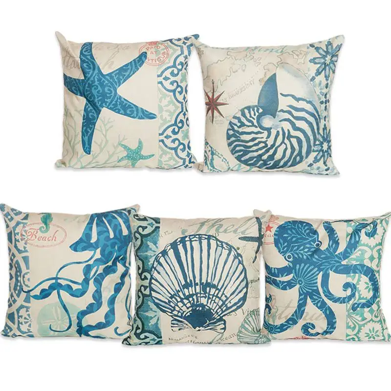 Наволочка в европейском морском стиле 45x45 см декоративная наволочка для дома