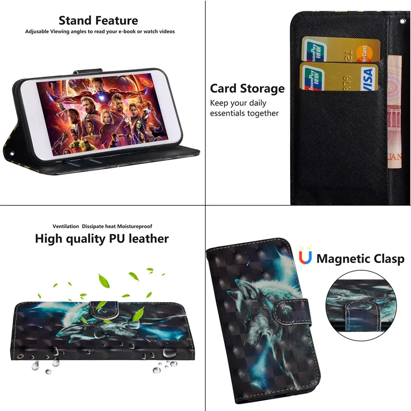 Чехол-Кошелек с 3D откидной крышкой для Oneplus 6 кожаный чехол держателем карт