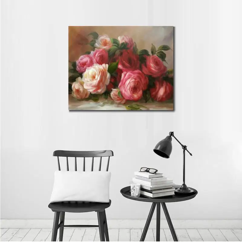 Canvas Art Painting Flowers Pierre Auguste Renoir Oil Reproduction Discarded Roses Hand Painted Modern Artwork For Bedroom Decor | Дом и сад