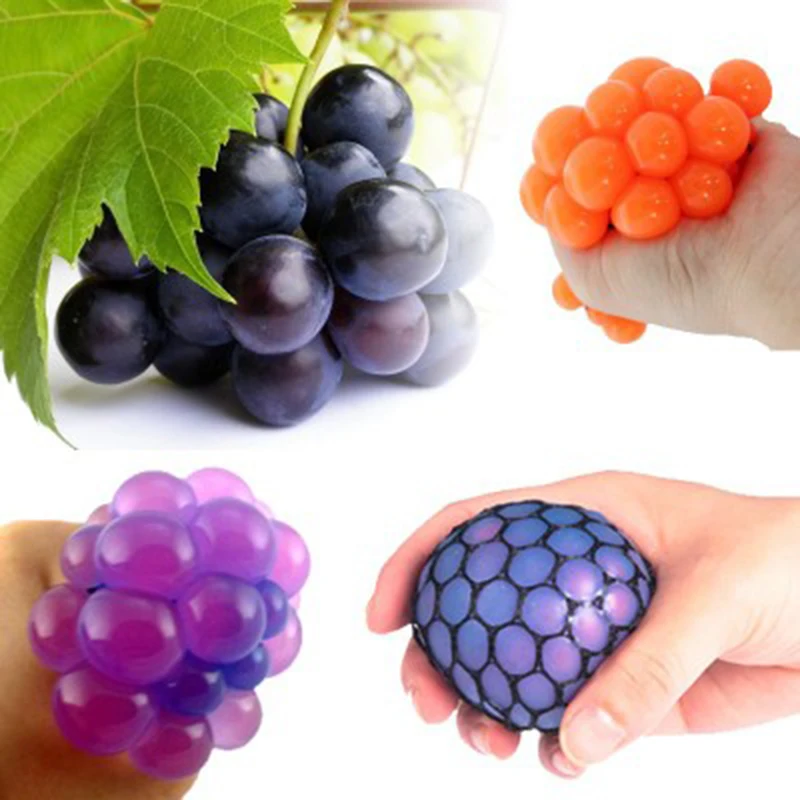 

Anti Stress Ball toy funny Novelty Squeeze Venting Grape Balls Gadget Gags Practical Jokes toys for children kids adults gifts