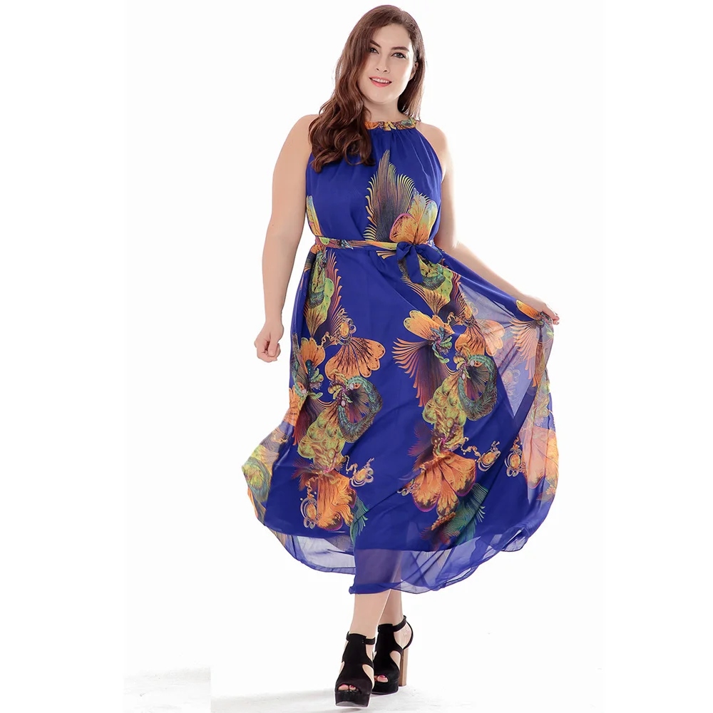 Сексуальные 2019 женские летние пляжные шифоновые платья богемные без рукавов