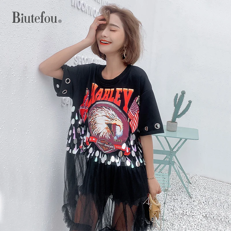 2019 Spring women sequined long dresses fashion gauze patchwork chic | Женская одежда