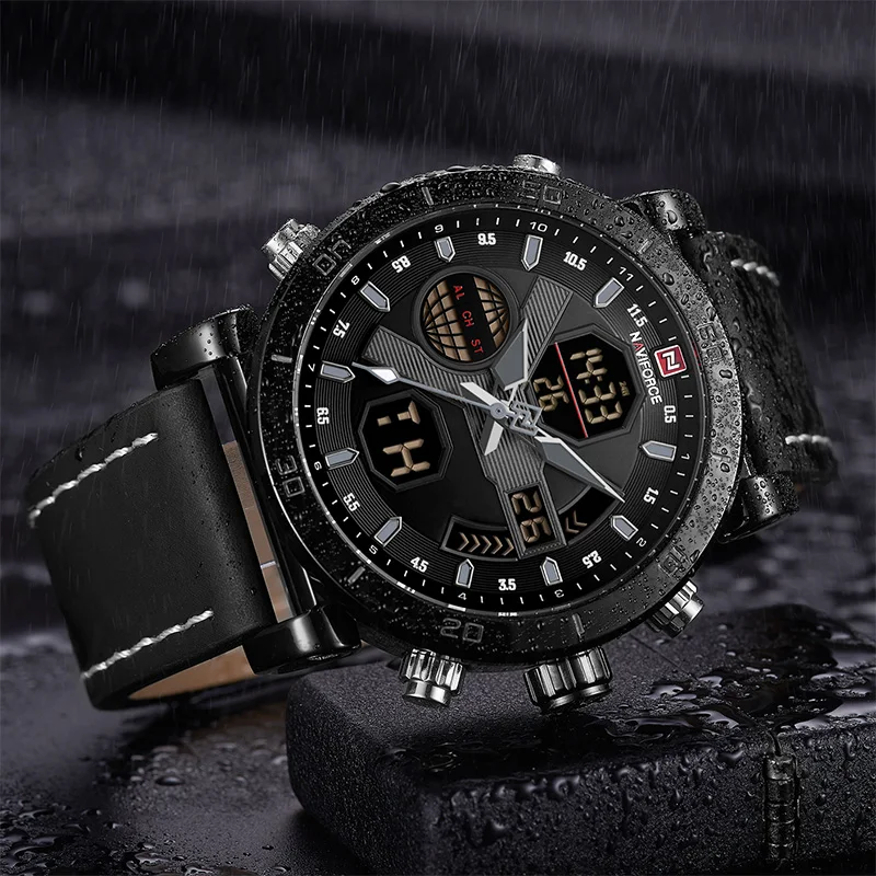 NAVIFORCE мужские часы оригинальные водонепроницаемые аналоговые цифровые