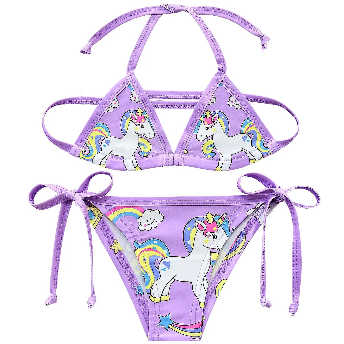 2019 Girl Swimsuit Two Pieces Princess Moana Children's Swimming Costume Girls Split Bikini Bathing Sets Unicorn Kids Beach Wear | Детская