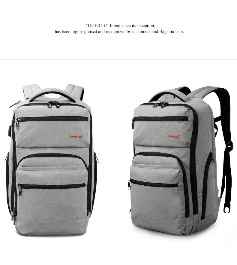 Tigernu Марка 29 L Анти вор Мужская Мода USB Зарядное Устройство Мужской рюкзак 15.6 дюймов Ноутбук Сумка Рюкзаки Путешествия Случайные Школьные Сумки Для Мальчика