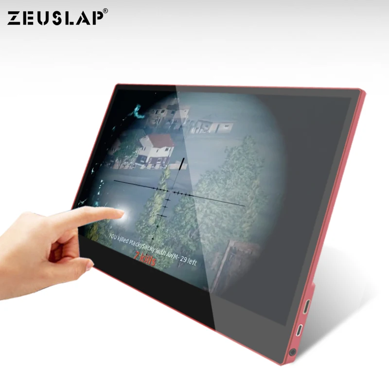 Портативный монитор ZEUSLAP HDMI 1080P HDR 10 сенсорный экран для игрового хоста телефона