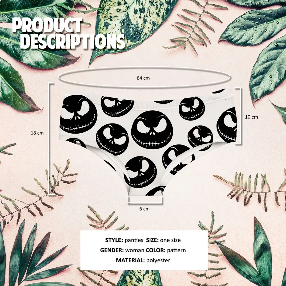LEIMOLIS кошмар белый Забавный принт сексуальные горячие трусики женские kawaii милое