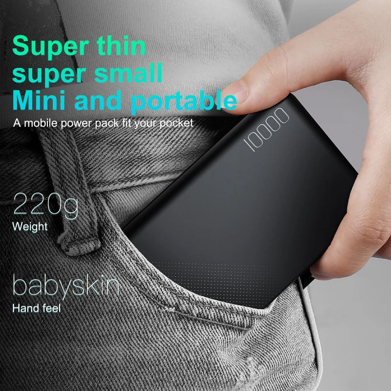 Baseus 10000 мАч Внешний аккумулятор для iPhone Xs Max samsung Xiaomi huawei внешний мини портативное