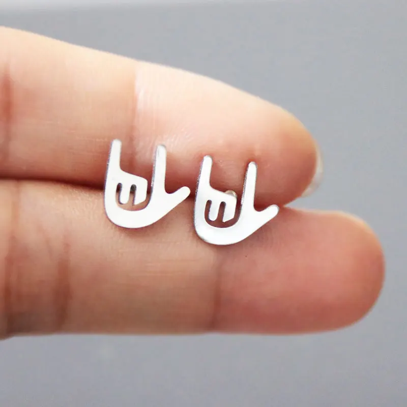 Серьги в форме пальм 1 пара минималистичные серьги из нержавеющей стали с