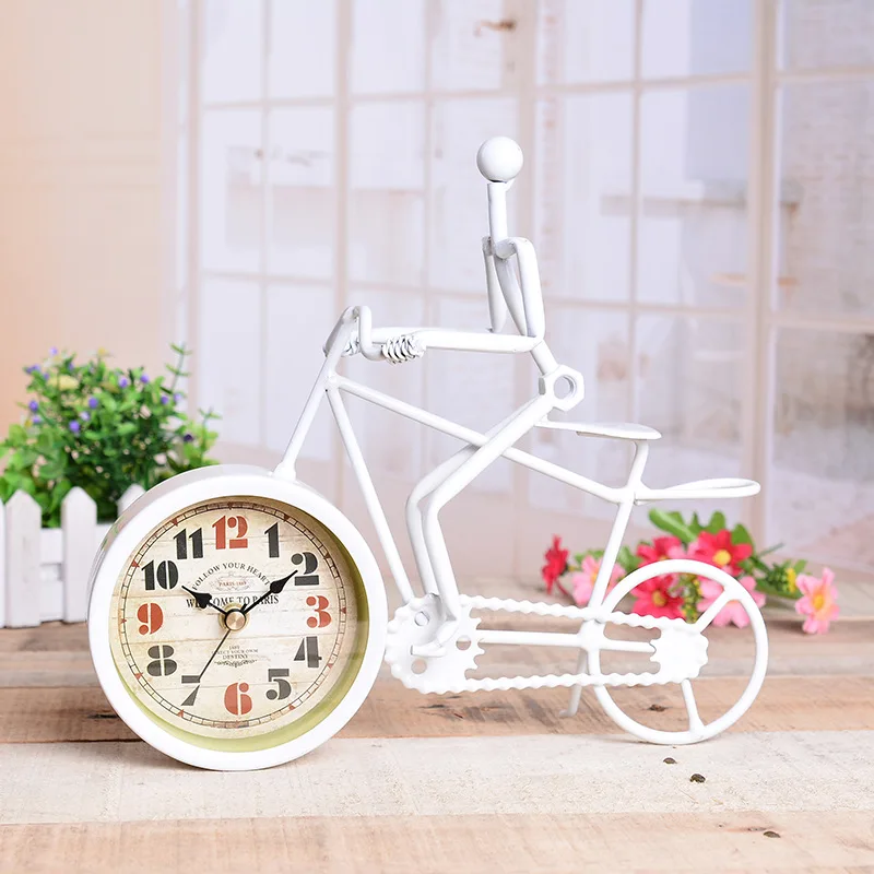 Рустикальные металлические настольные часы для велосипеда украшение дома с