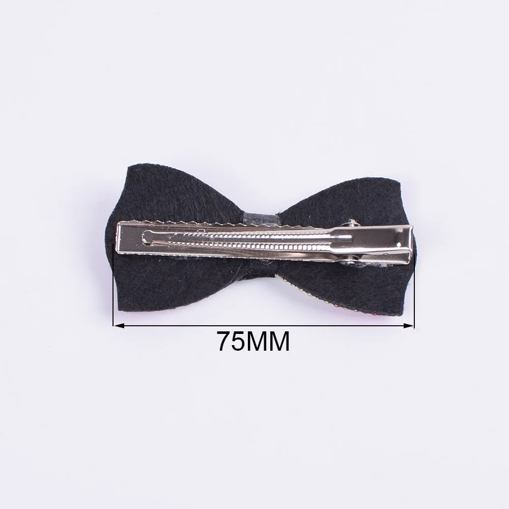 Украшение для волос Rhinestone Hair Bow Clips Accessories Bohemia Black Fabric Barrettes Headwear Girls Hairpin Band For Women On - Бантик для волос с камнями Райнстоун, аксессуары, барретки из черной бохемской ткани, головные уборы для девочек, заколки д