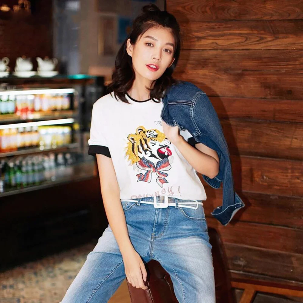 Fashion Cool Big Large Yellow Tiger bow Flowers Patch Applique Badge Clothes sew on Patches for | Дом и сад