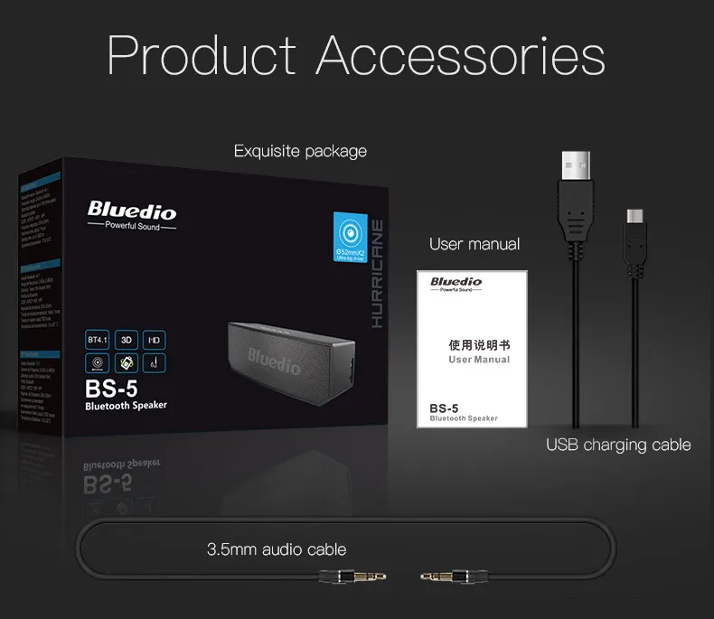 Мини Bluedio BS-5 сабвуферный микрофон с Блютуз автомобильный сабвуфер Портативный беспроводной Bluetooth реалистичный 3D стерео объемный звук
