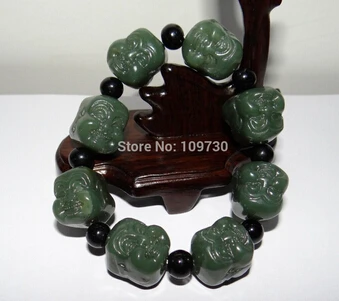 Бесплатная доставка&gt 909124 китайский иероглиф зеленая голова Будды браслет на