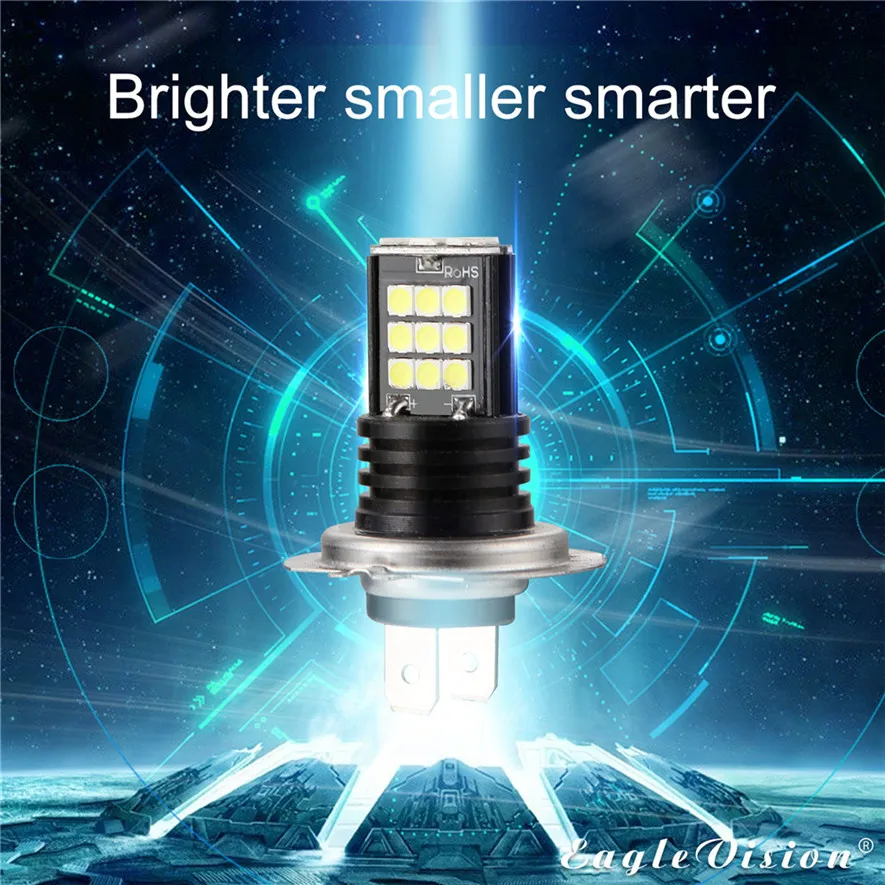 2 шт. H7 3030 24 SMD LED RGB Автомобильная фара противотуманная лампа Вт 6000 К Новая легкая