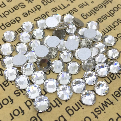 CRYSTAL CLEAR TopStone SS3-SS30 стеклянные стразы с плоской задней поверхностью, стразы для украшения ногтей - Цвет: CRYSTAL CLEAR