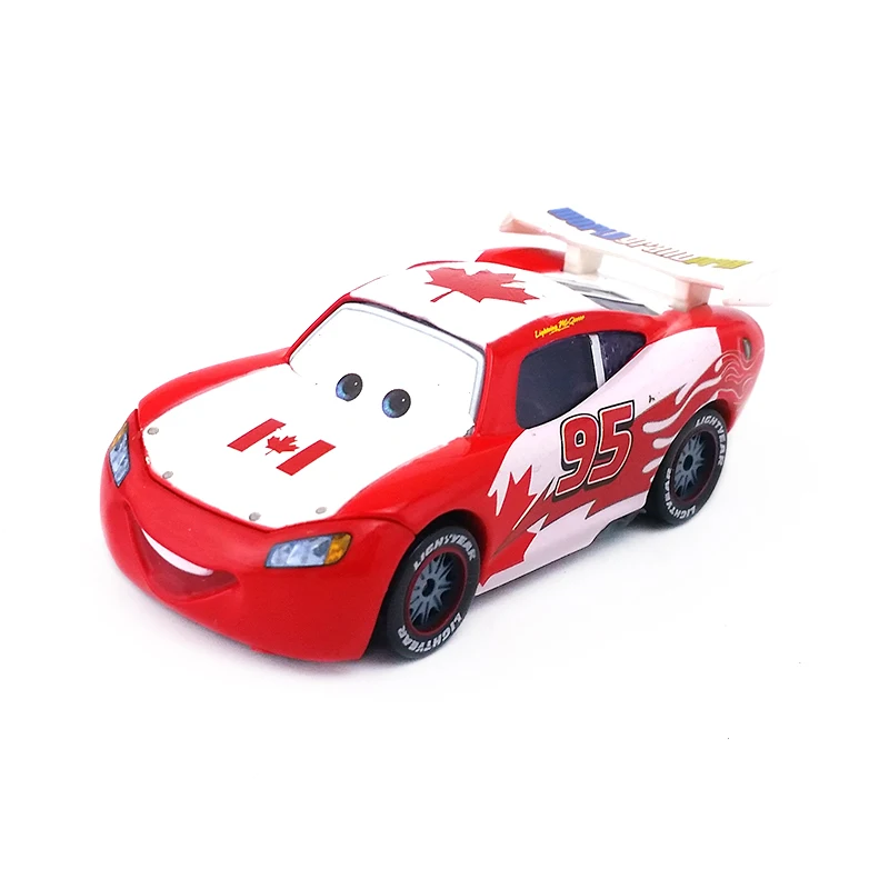 Disney Pixar Cars No.95 Lightning Mcqueen Канада узор Металл литье под давлением игрушечный