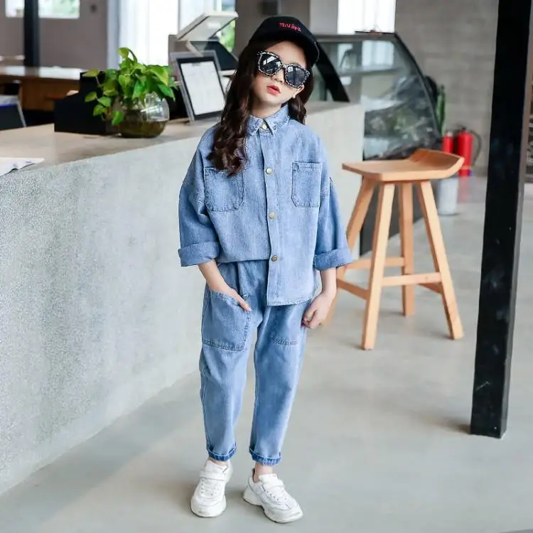 Весенне осенний костюм для девочек Новинка 2019 года модная повседневная одежда в