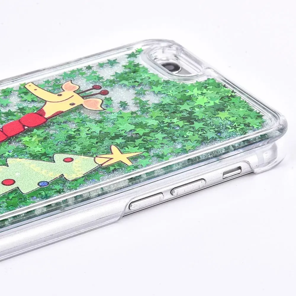 Модные Рождество Санта Клаусом олени дерево роспись Зеленый Блеск Жидкость