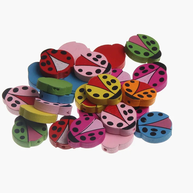30 шт. милая божья коровка деревянные бусины разделители для ювелирных изделий