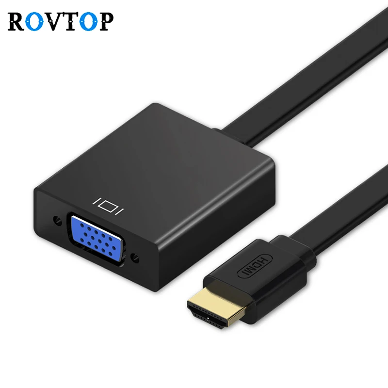 Rovtop HDMI к VGA адаптер с 3,5 мм аудио портом HDMI Мужской к VGA Женский 1080P видео конвертер адаптер для ПК ноутбук DVD Z2