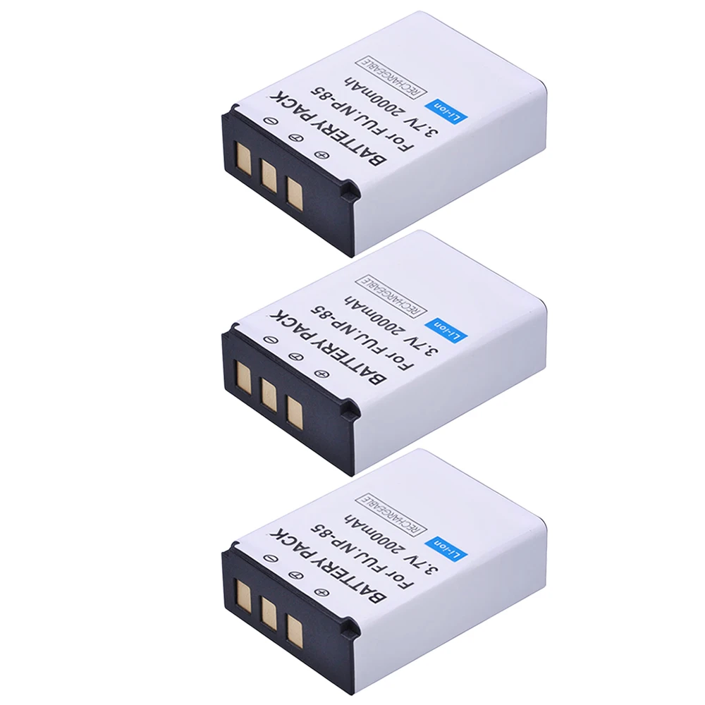 3 шт., 2000 мАч, 3,7 в, NP-85 NP 85, перезаряжаемая камера Аккумулятор для Fujifilm и Fuji FinePix S1, SL240, SL260, SL280, SL300